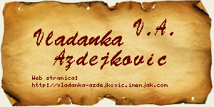 Vladanka Azdejković vizit kartica